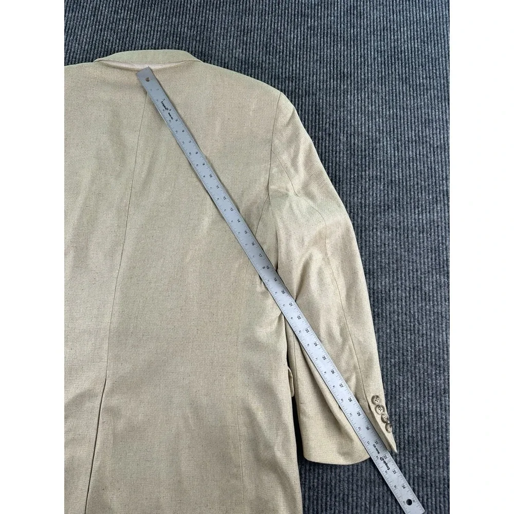 Jos A Bank Sport Coat 46L Beige Silk Hopsack Blazer Premium Designer Jacket